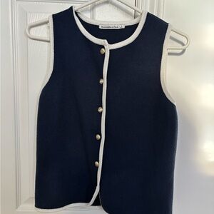 Abercrombie & Fitch Navy Blue Button Down Vest